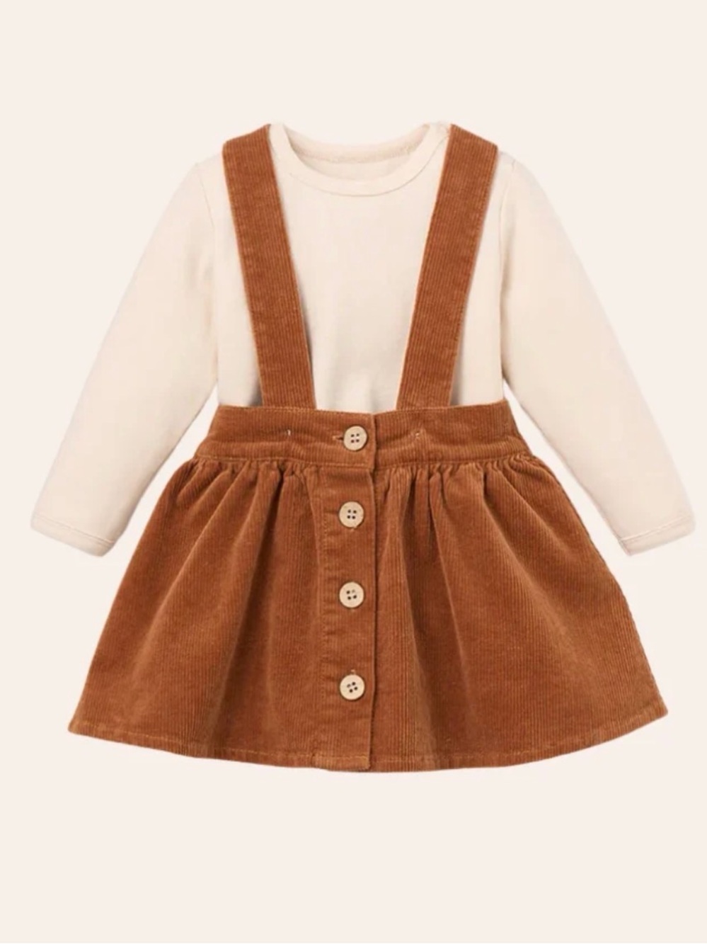 Elegant Baby Rust Corduroy Skirt with Straps + Bodysuit NWT
